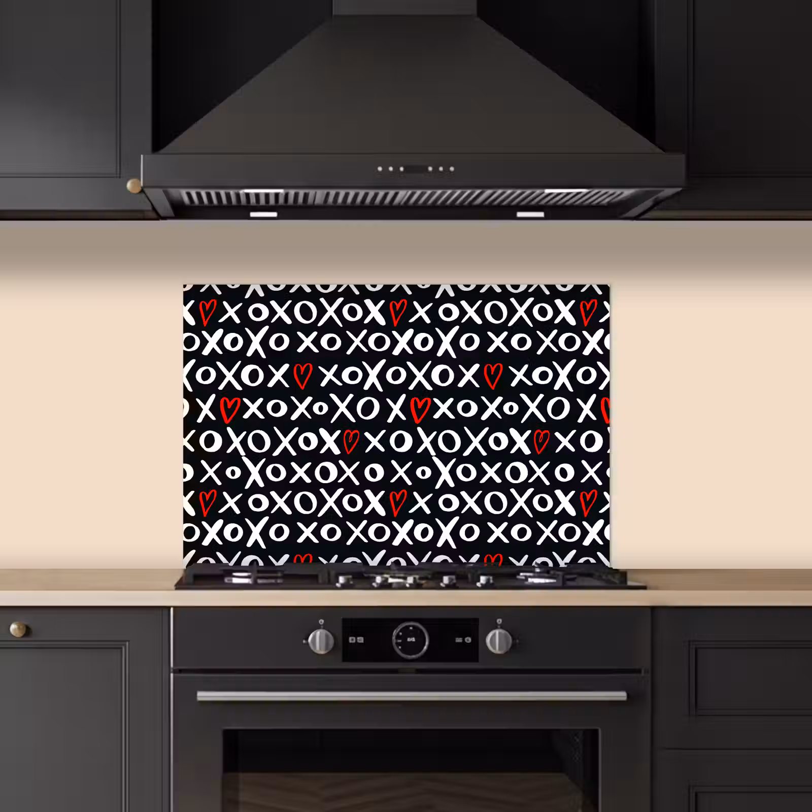 Spatscherm keuken - Tekens - Wit - Zwart — 1