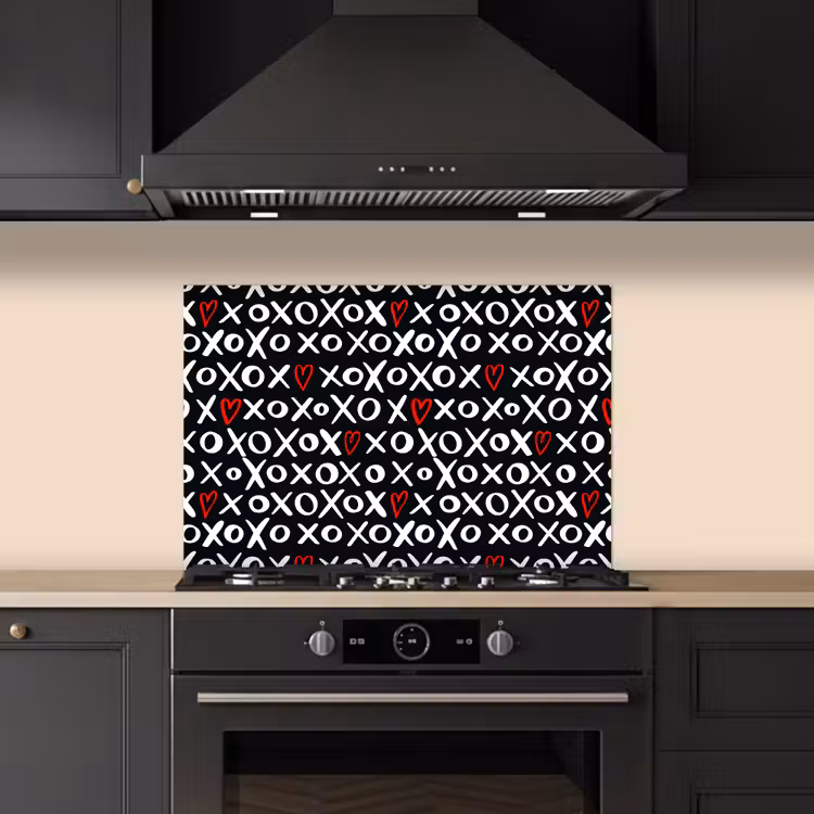 Spatscherm keuken - Tekens - Wit - Zwart — 1