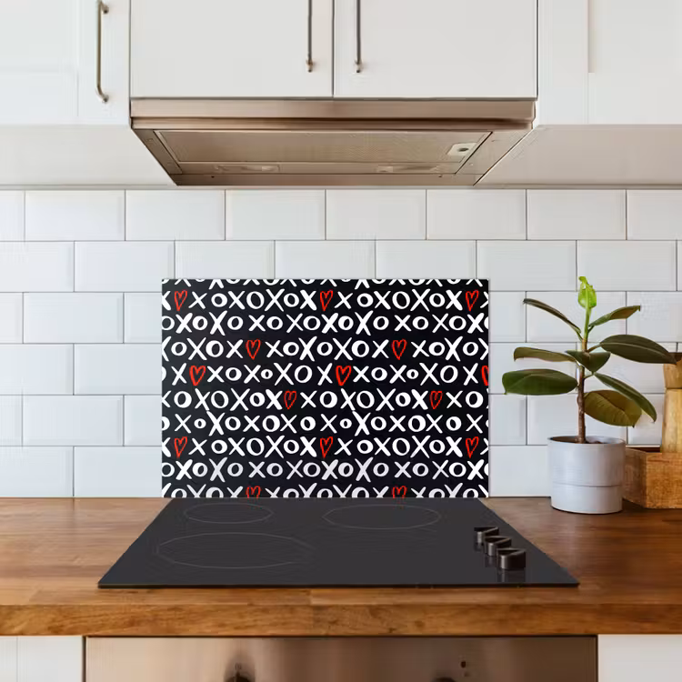 Spatscherm keuken - Tekens - Wit - Zwart — 5