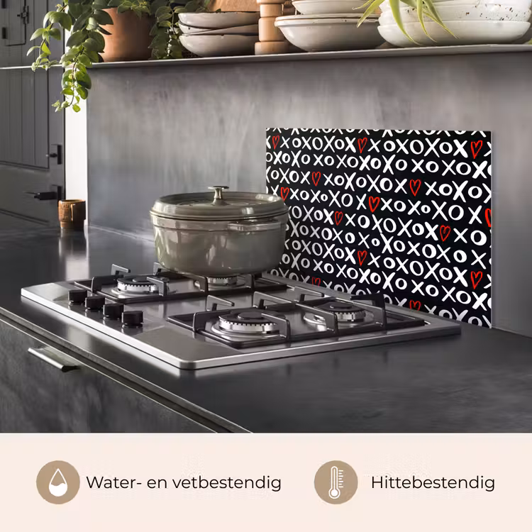 Spatscherm keuken - Tekens - Wit - Zwart — 6