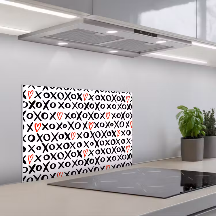 Spatscherm keuken - Tekens - Harten - Rood — 4