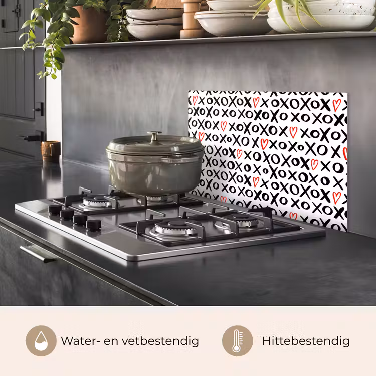 Spatscherm keuken - Tekens - Harten - Rood — 6