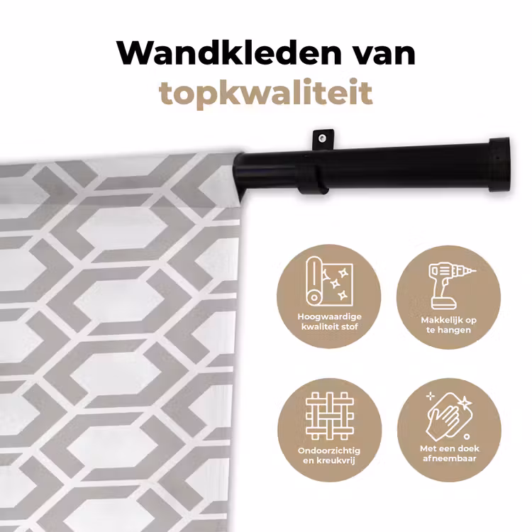 Wandkleed - Grafisch - Patroon - Modern - Hexagon — 3