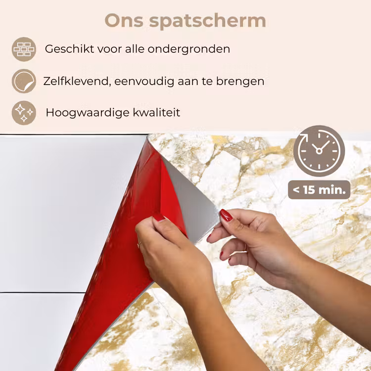 Spatscherm keuken - Marmer - Goud - Structuur — 4