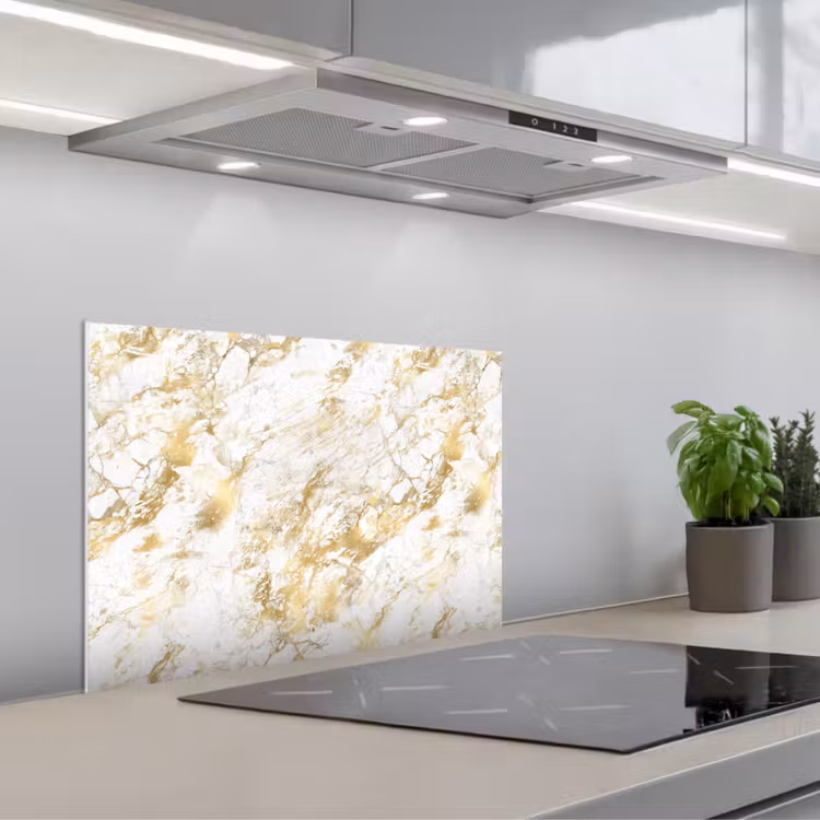 Spatscherm keuken - Marmer - Goud - Structuur — 5