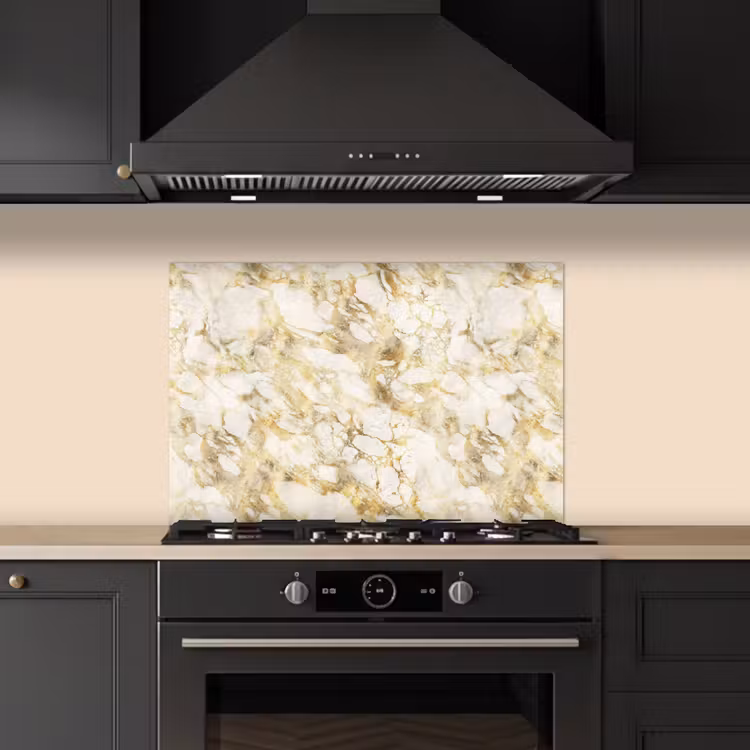 Spatscherm keuken - Warm - Gouden - Marmer - Patroon — 2