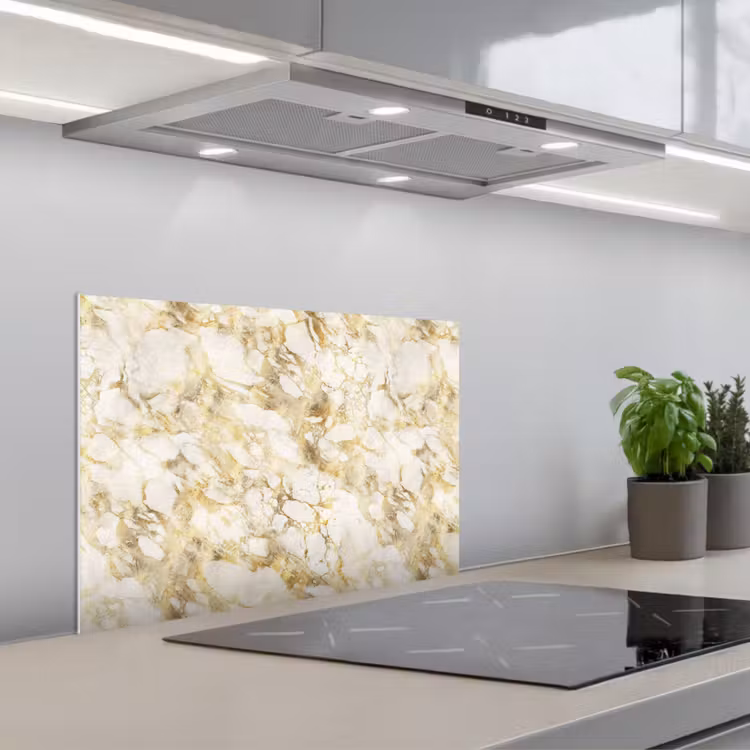 Spatscherm keuken - Warm - Gouden - Marmer - Patroon — 5