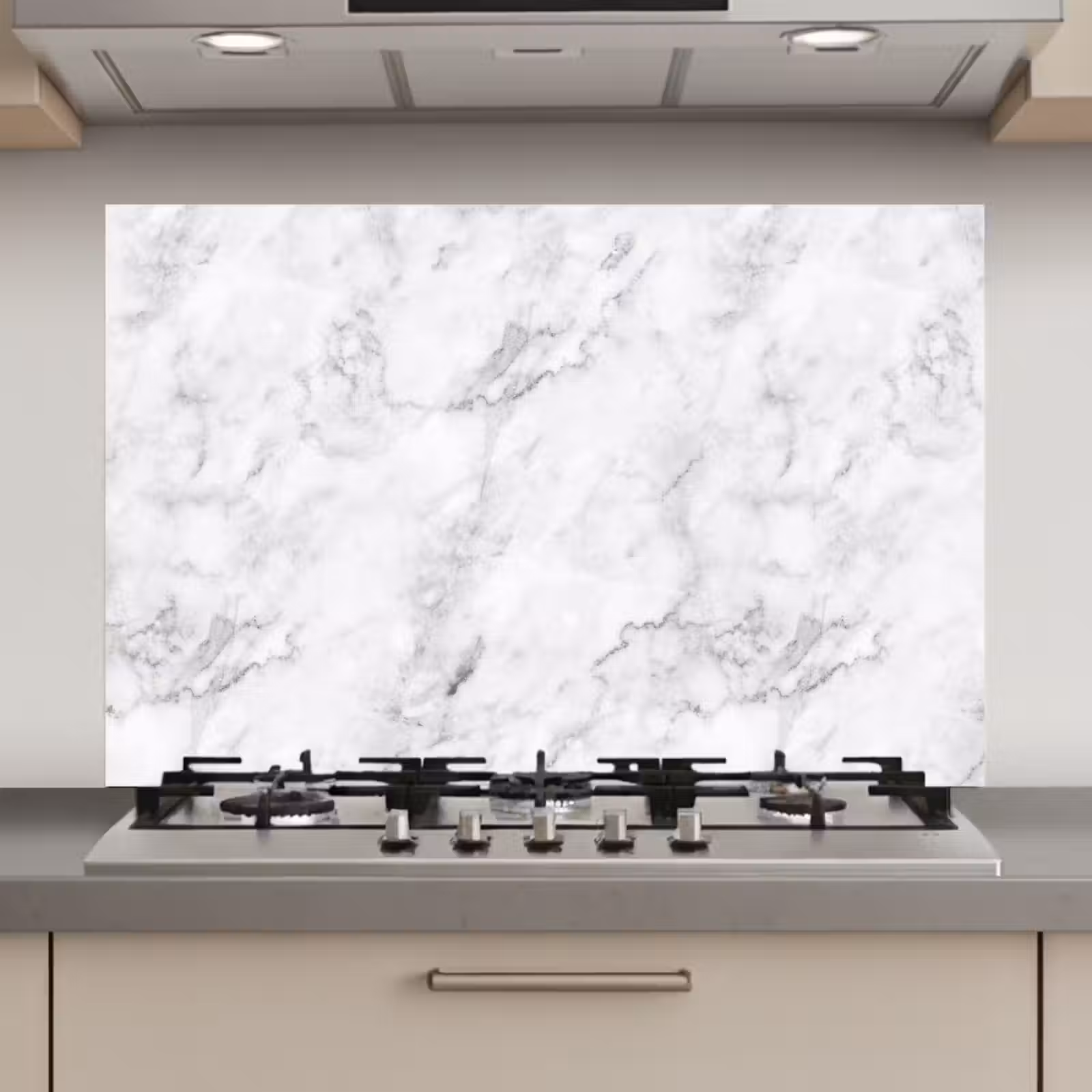 Spatscherm keuken - Klassiek - Marmer - Aders - Grijs — 1