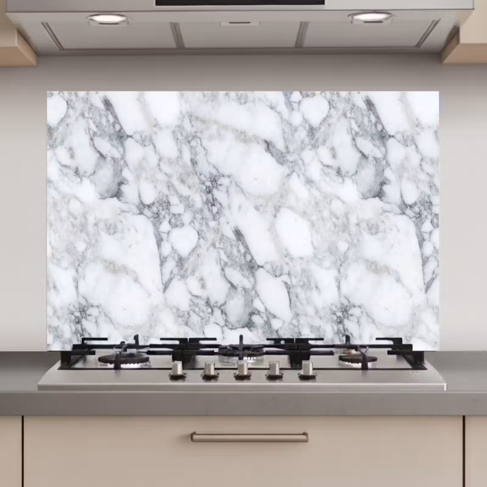 Spatscherm keuken - Mozaïek - Marmer - Wit - Onregelmatig — 1