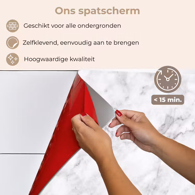 Spatscherm keuken - Klassiek - Marmer - Aders - Grijs — 4