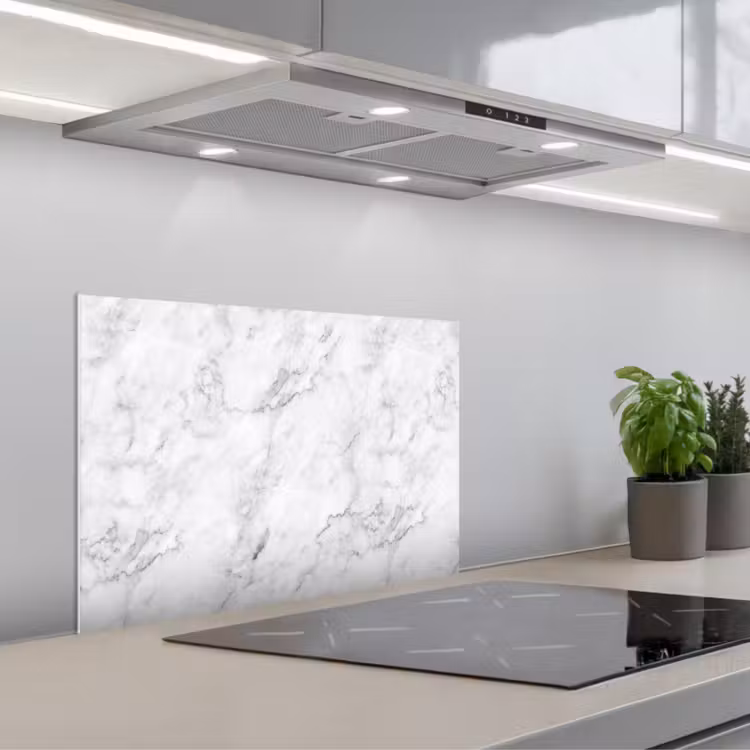 Spatscherm keuken - Klassiek - Marmer - Aders - Grijs — 5