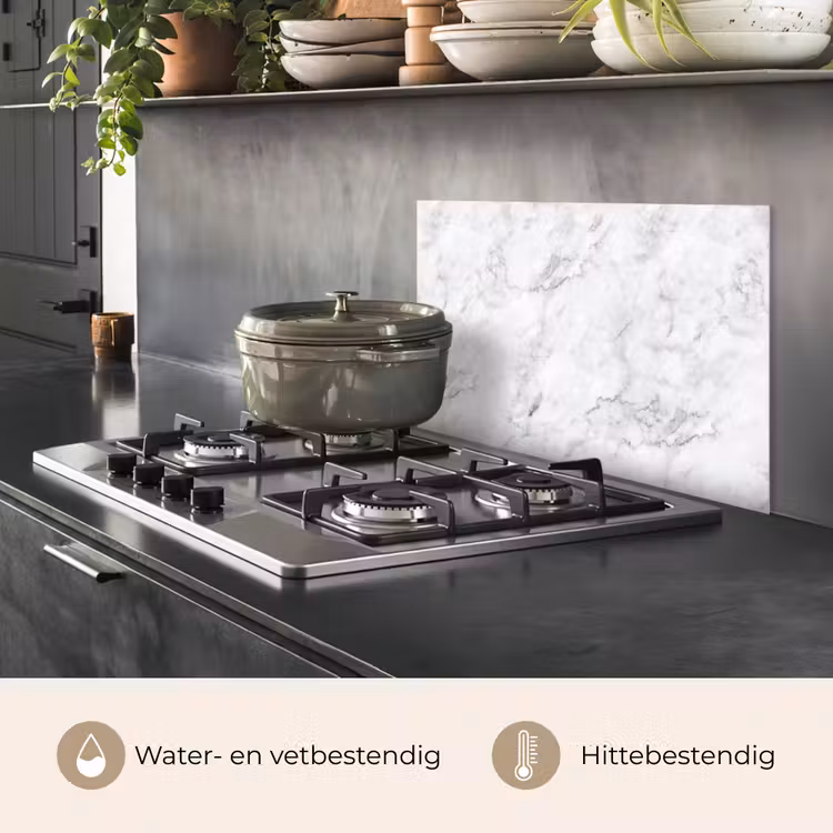 Spatscherm keuken - Klassiek - Marmer - Aders - Grijs — 7