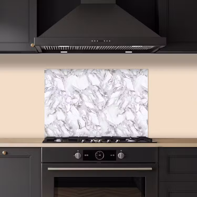 Spatscherm keuken - Marmer - Gelaagd - Brekend - Grijsstructuur — 2
