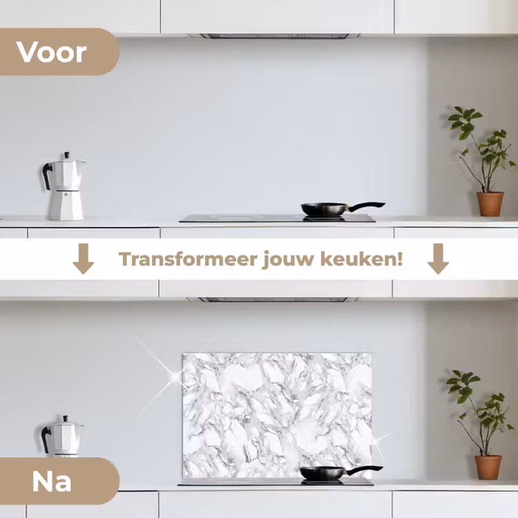 Spatscherm keuken - Marmer - Gelaagd - Brekend - Grijsstructuur — 3