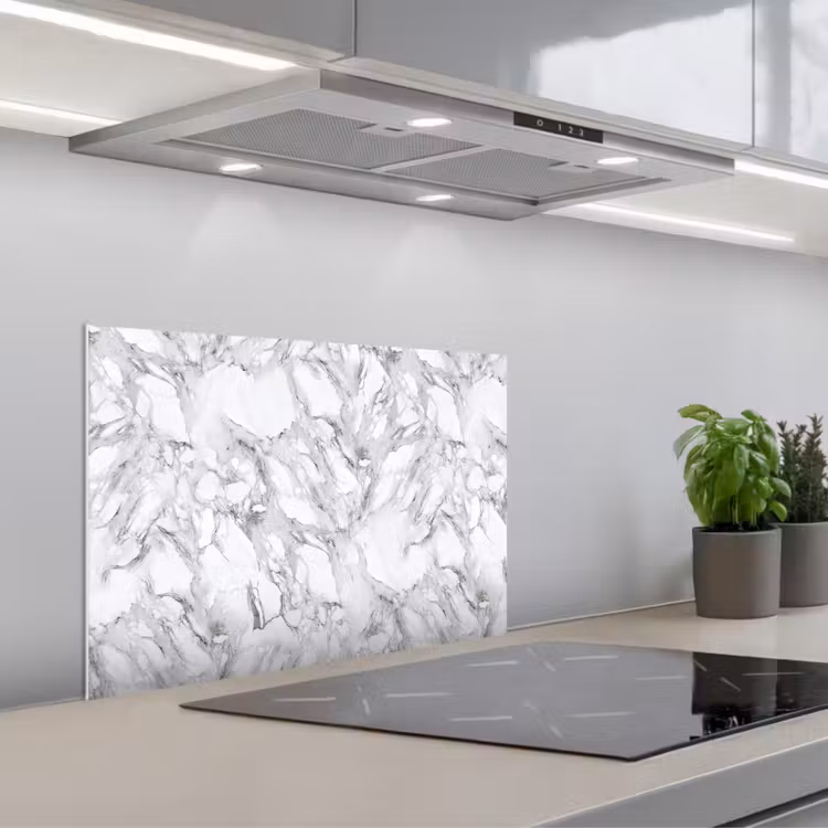 Spatscherm keuken - Marmer - Gelaagd - Brekend - Grijsstructuur — 5