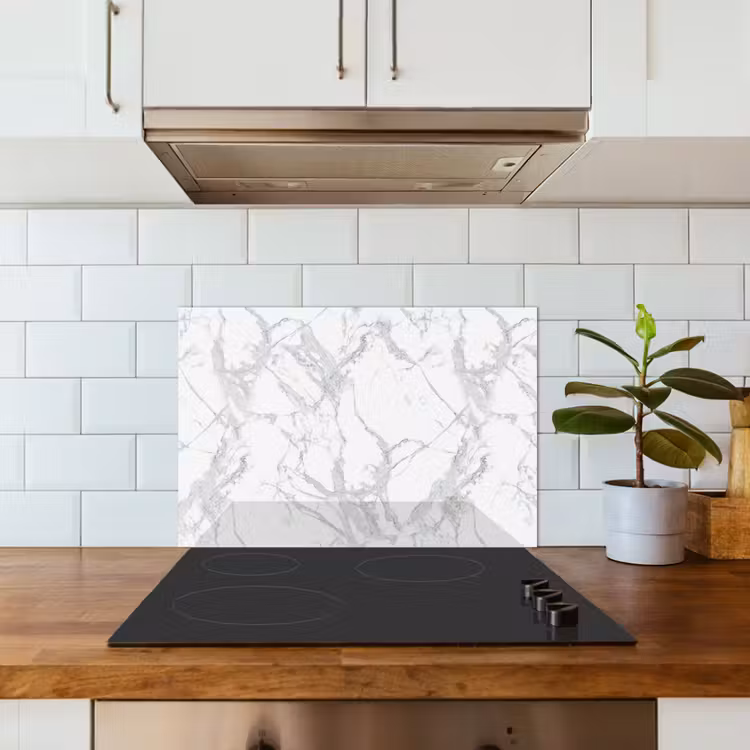 Spatscherm keuken - Marmer - Zuiver - Grijs - Aders — 6