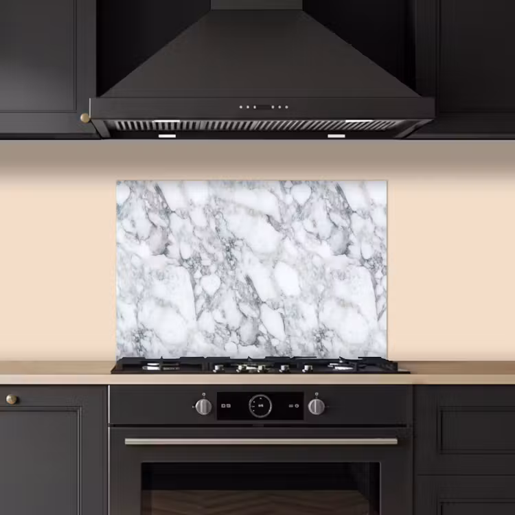 Spatscherm keuken - Mozaïek - Marmer - Wit - Onregelmatig — 2