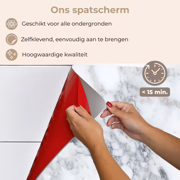 Spatscherm keuken - Mozaïek - Marmer - Wit - Onregelmatig — 4