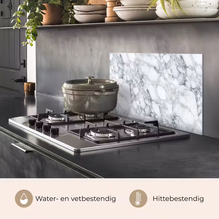 Spatscherm keuken - Mozaïek - Marmer - Wit - Onregelmatig — 7