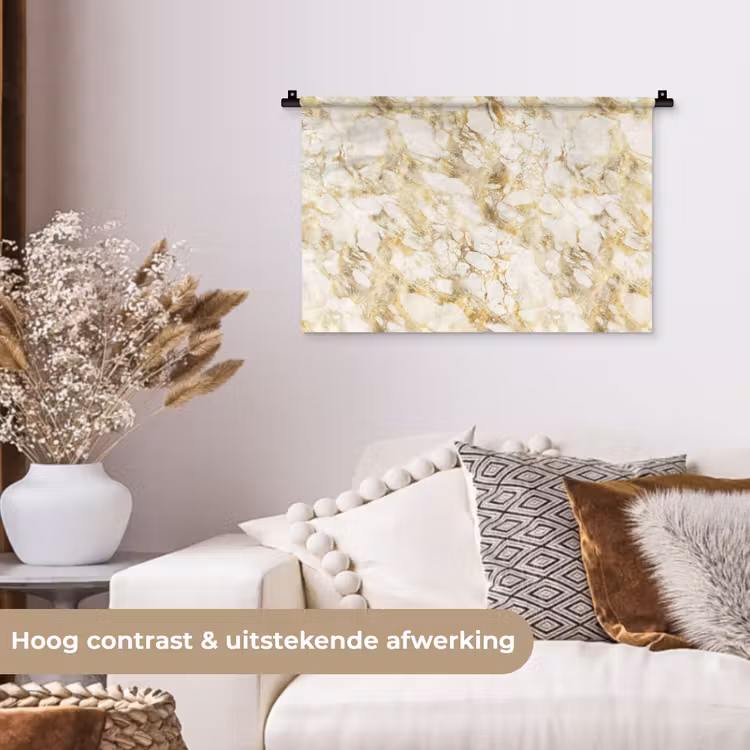 Wandkleed - Warm - Gouden - Marmer - Patroon — 4