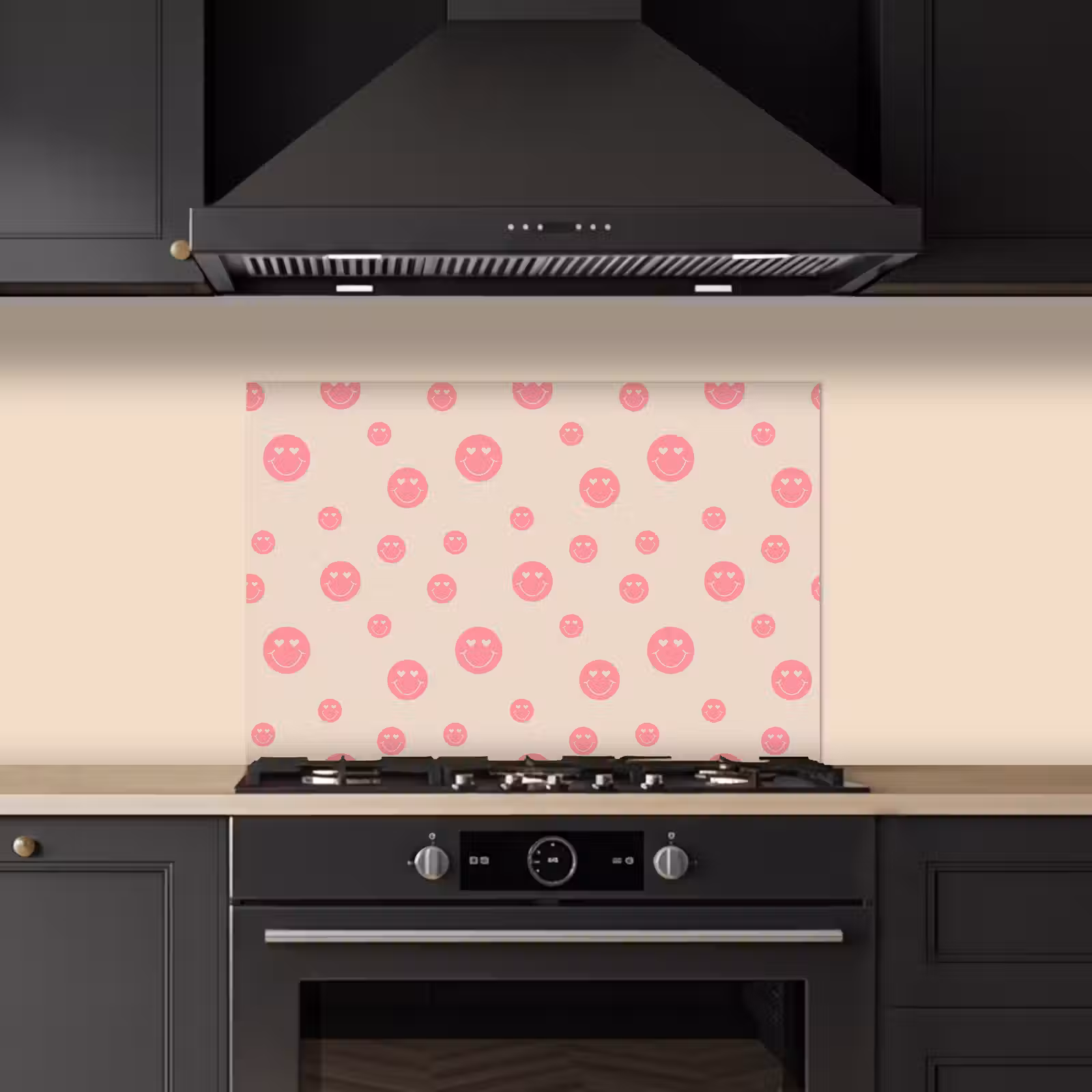 Spatscherm keuken - Smiley - Hart - Ogen - Patroon — 1