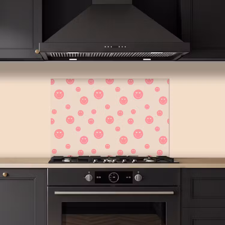 Spatscherm keuken - Smiley - Hart - Ogen - Patroon — 1