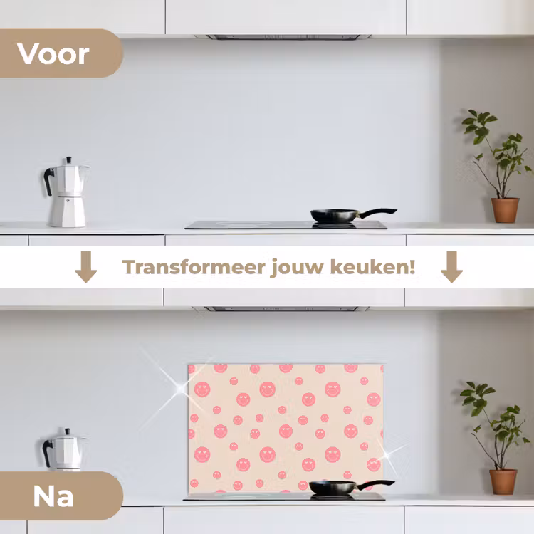 Spatscherm keuken - Smiley - Hart - Ogen - Patroon — 2