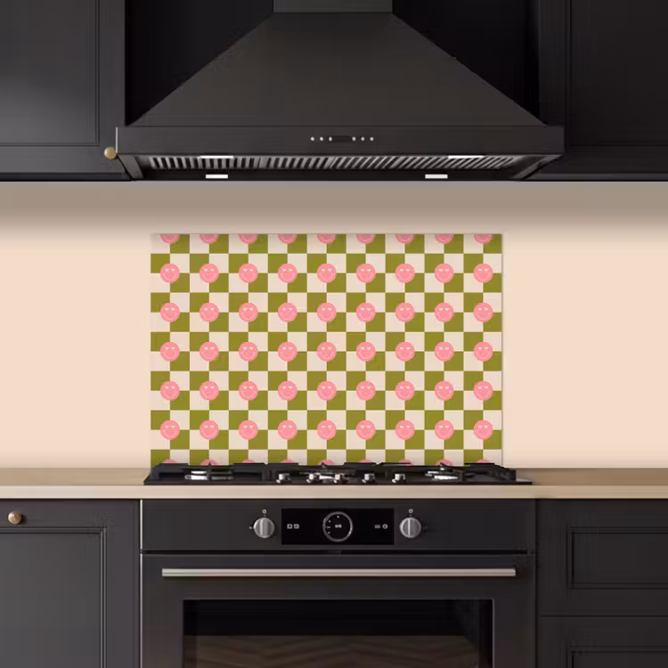 Spatscherm keuken - Patroon - Smileys - Blokken — 1