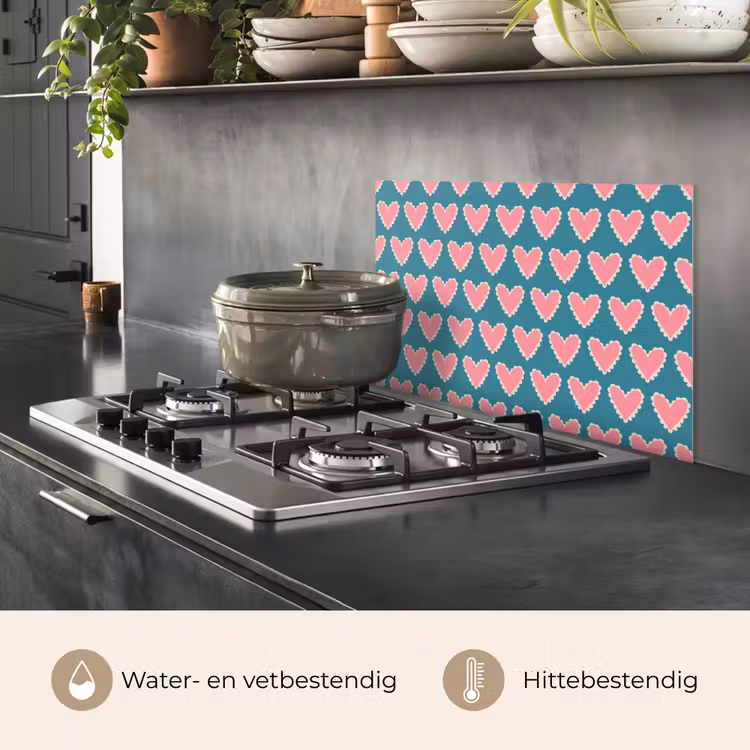 Spatscherm keuken - Retro - Hartjes - Patroon — 6
