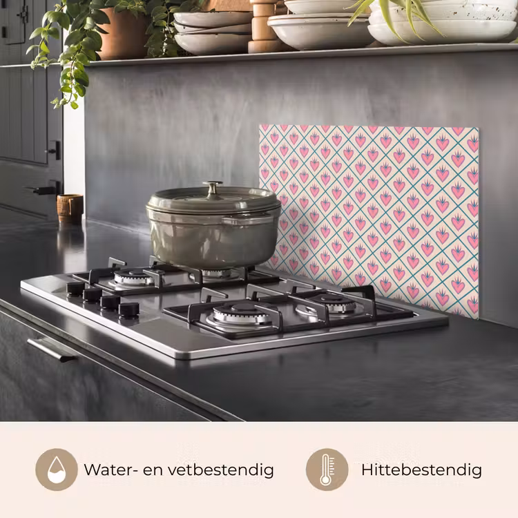 Spatscherm keuken - Retro - Ruit - Hartjes - Patroon — 6