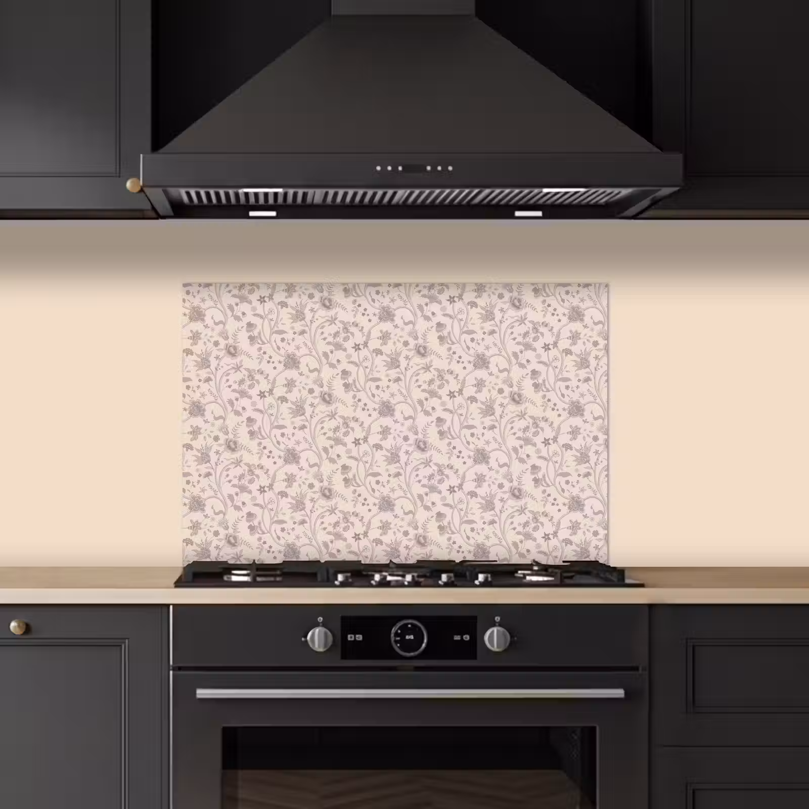 Spatscherm keuken - Patroon - Bloemen - Paars — 1