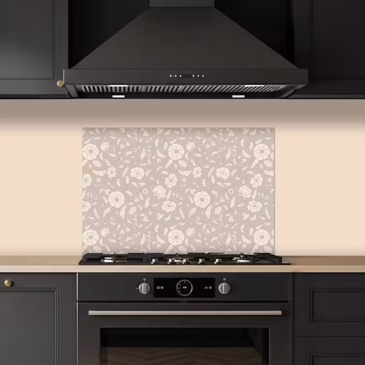 Spatscherm keuken - Bloemen - Blaadjes - Patroon — 1