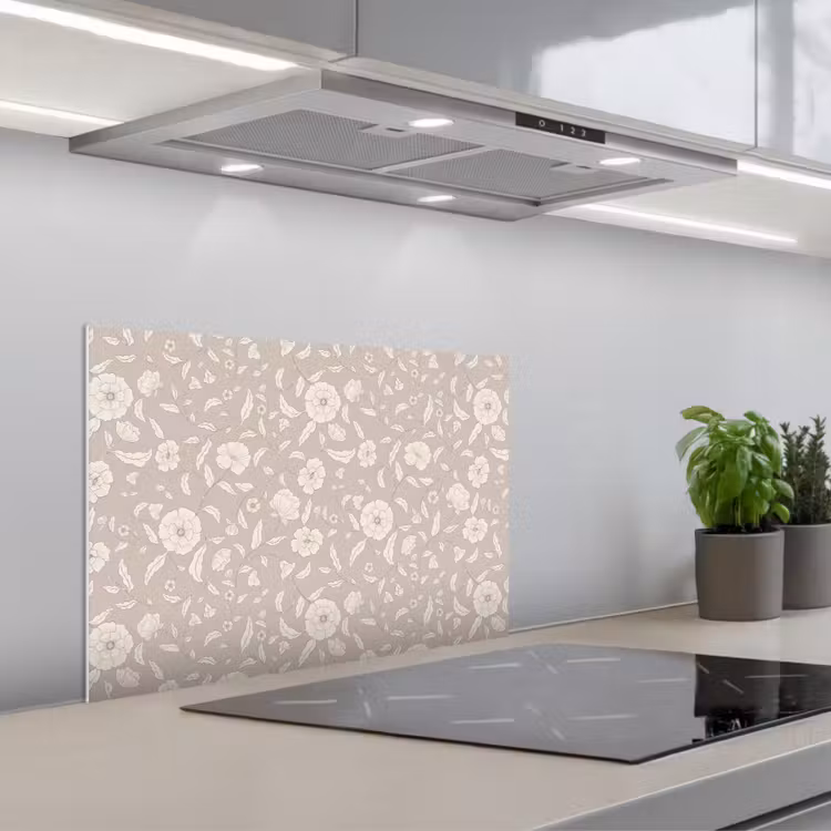 Spatscherm keuken - Bloemen - Blaadjes - Patroon — 4