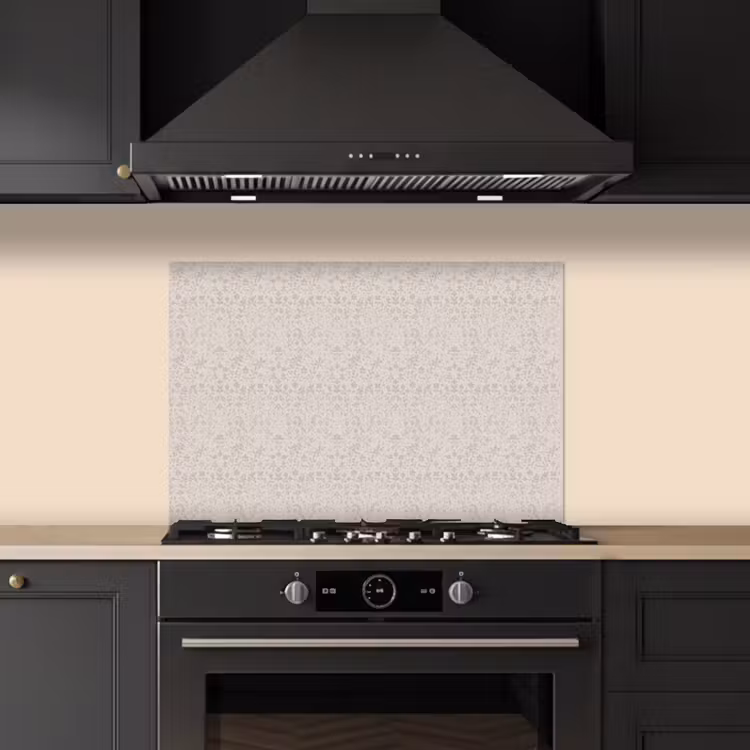 Spatscherm keuken - Bloemen - Bladeren - Licht - Taupe — 1