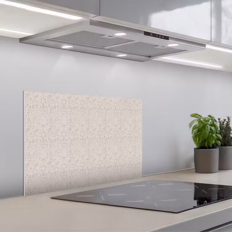 Spatscherm keuken - Bloemen - Bladeren - Licht - Taupe — 4