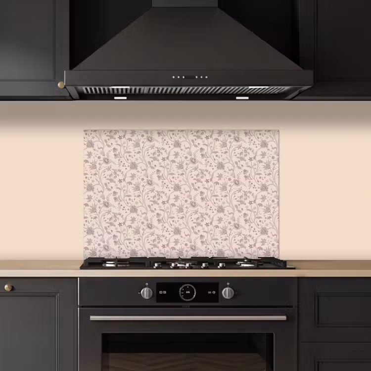 Spatscherm keuken - Patroon - Bloemen - Paars — 1