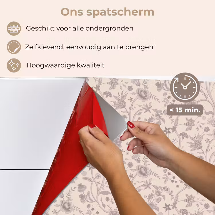 Spatscherm keuken - Patroon - Bloemen - Paars — 3