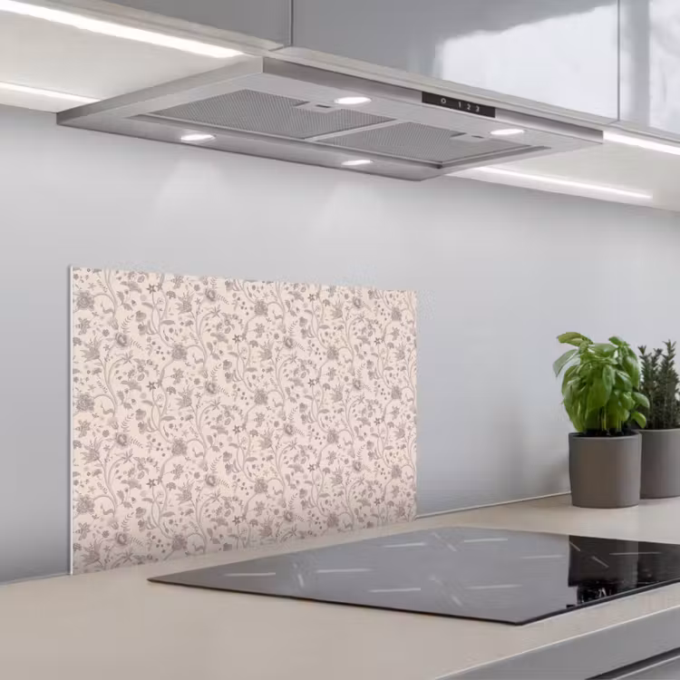 Spatscherm keuken - Patroon - Bloemen - Paars — 4