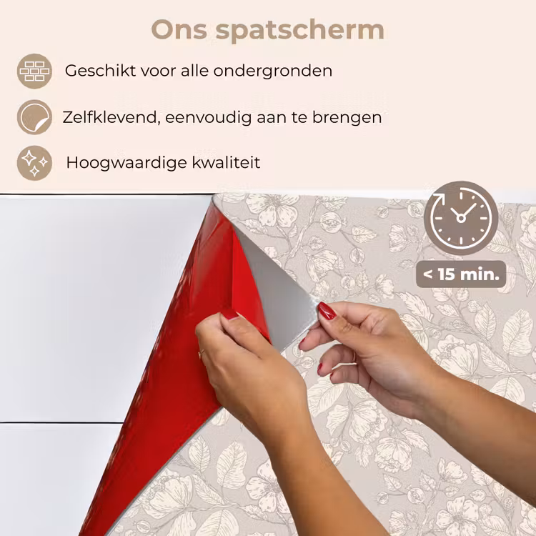 Spatscherm keuken - Pioenrozen - Bloesem - Bessen — 3