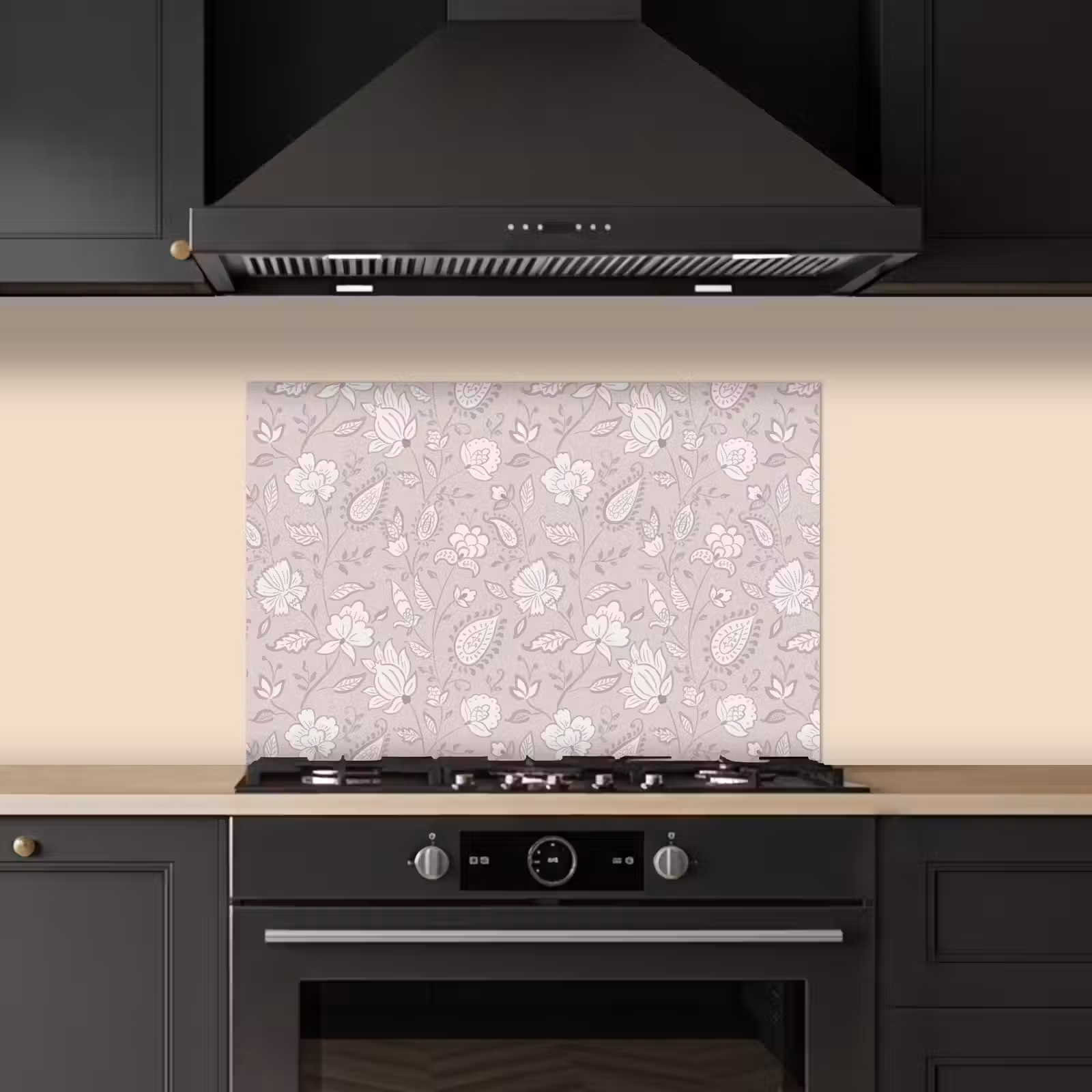 Spatscherm keuken - Bloemen - Getekend - Lavendel — 1