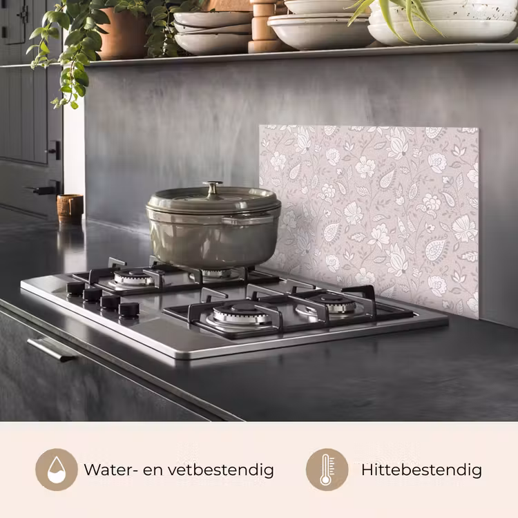 Spatscherm keuken - Bloemen - Getekend - Lavendel — 6