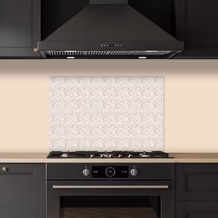 Spatscherm keuken - Bloemen - Patroon - Taupe — 1