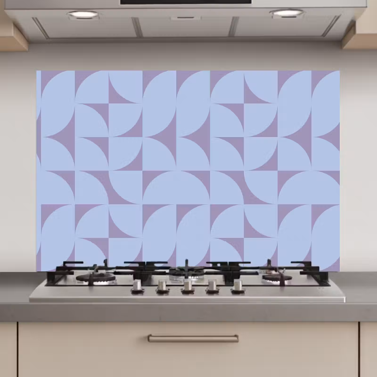 Spatscherm keuken - Blokken - Blauw - Paars - Patroon — 1