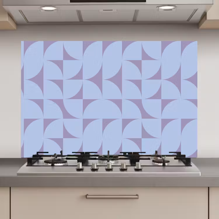 Spatscherm keuken - Blokken - Blauw - Paars - Patroon — 1
