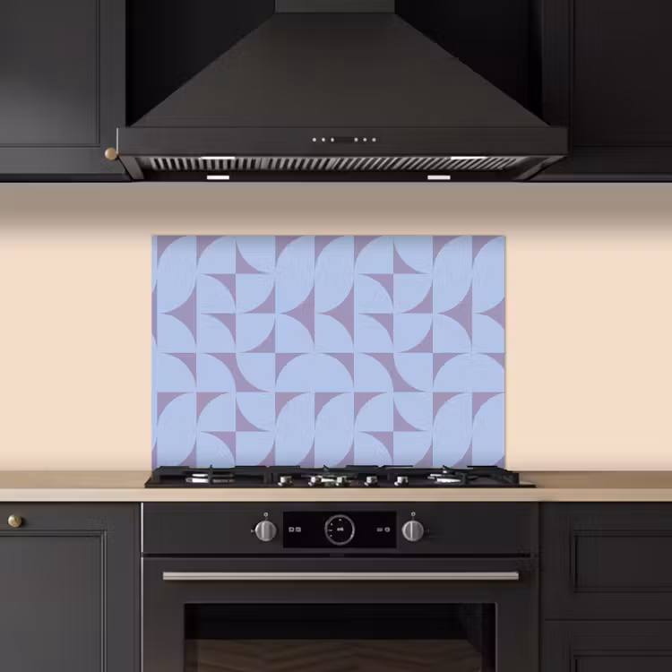 Spatscherm keuken - Blokken - Blauw - Paars - Patroon — 2