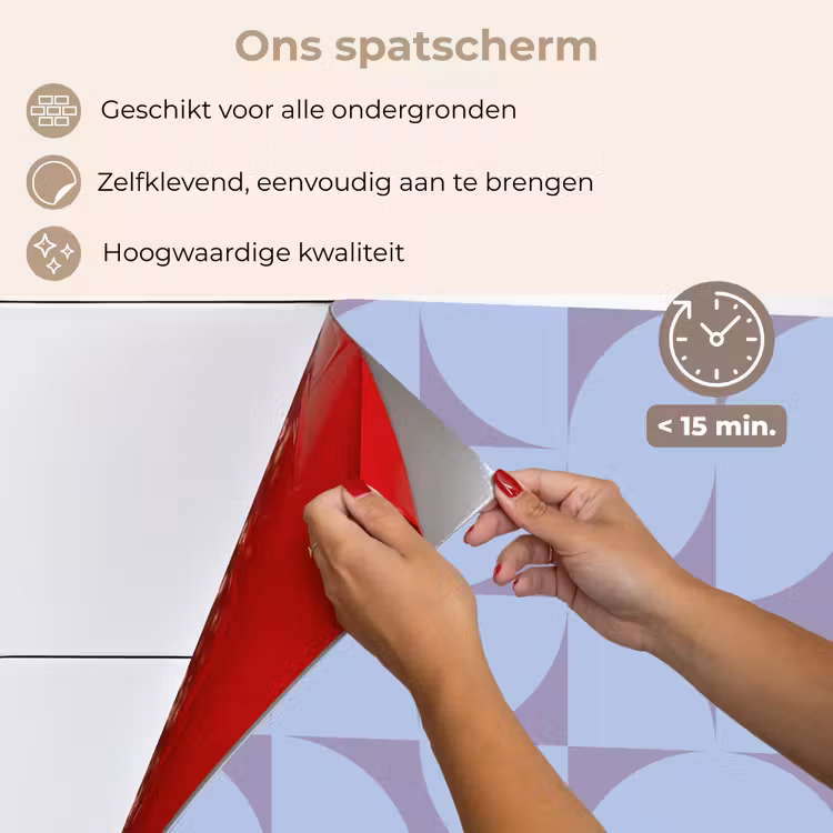 Spatscherm keuken - Blokken - Blauw - Paars - Patroon — 4
