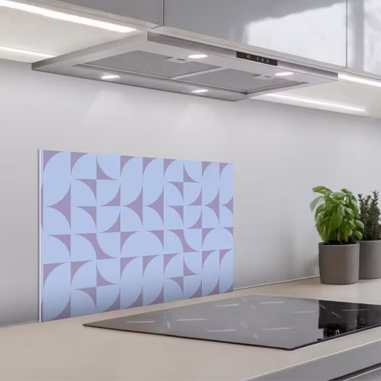 Spatscherm keuken - Blokken - Blauw - Paars - Patroon — 5