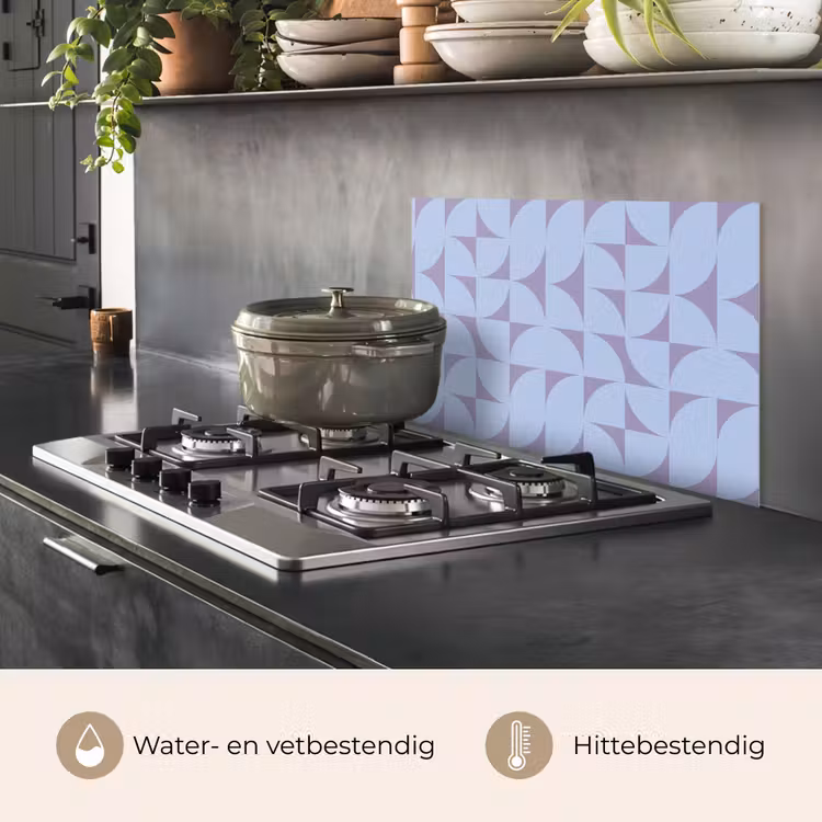 Spatscherm keuken - Blokken - Blauw - Paars - Patroon — 7