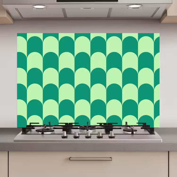 Spatscherm keuken - Bogen - Groen - Gestapeld — 1