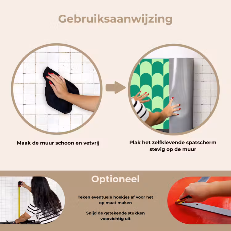 Spatscherm keuken - Bogen - Groen - Gestapeld — 8